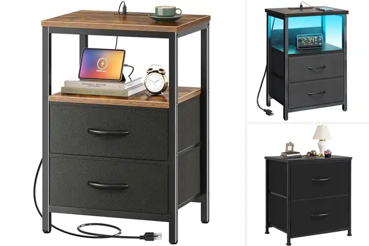 Detailed view of Best End Table With Fabric Drawer