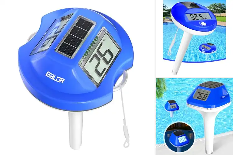 Detailed view of Best Floating Solar Pool Thermometer Easy Read