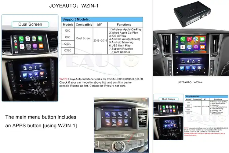 Detailed view of Best Infiniti Q50 Q60 Q50L CarPlay Modules