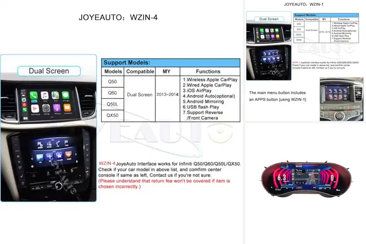 Detailed view of Best Infiniti Q50/Q60/Q50L CarPlay Retrofit