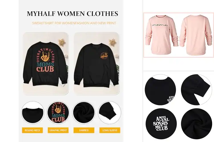 Detailed view of Best Mom Sweatshirts: Cozy & Stylish Comfort for Busy Moms