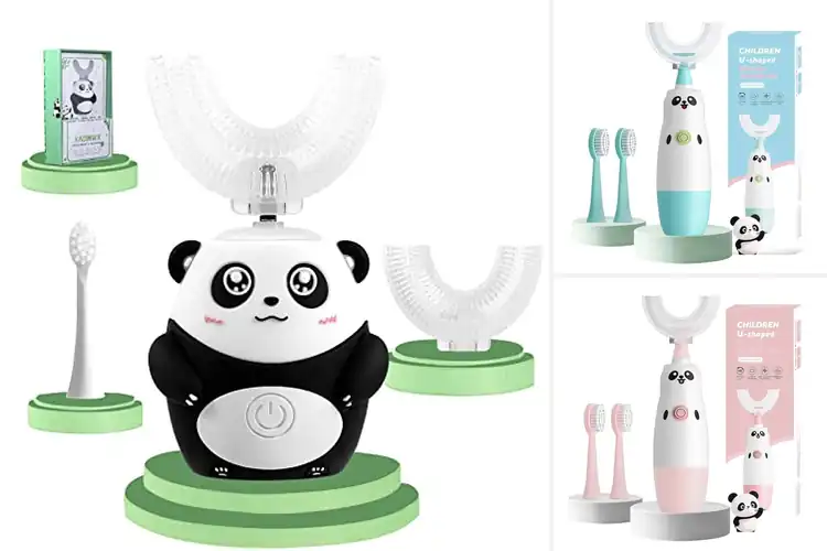 Detailed view of Best Panda Shape Kids Toothbrushs